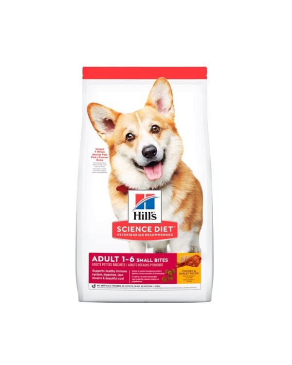 hills canine adult chicken & barley small bites 2 kg