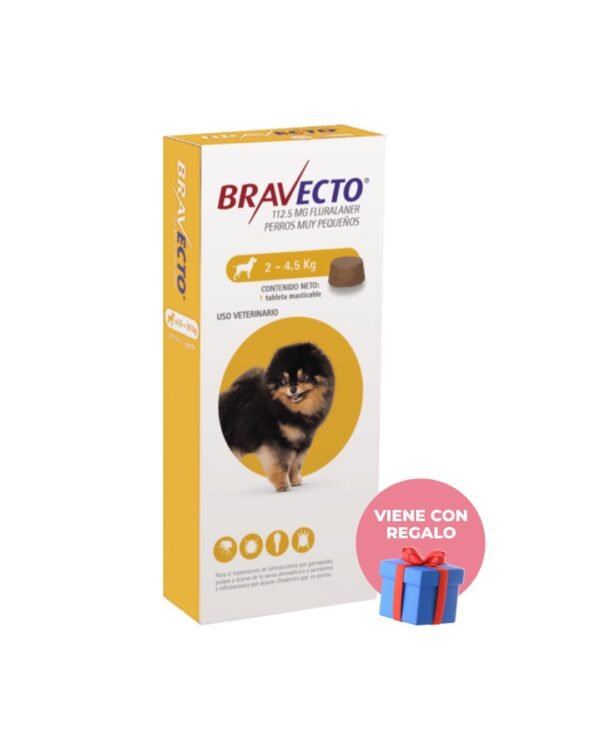 bravecto amarillo 112.5 mg tab (2 kg a 4.5 kg)