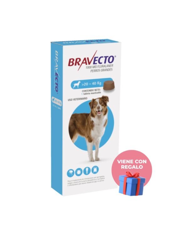bravecto turquesa 1000 mg tab (20 kg a 40 kg)