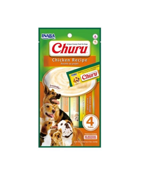 churu dog chicken (pollo) 14 gr x 4 tubos verde y naranja