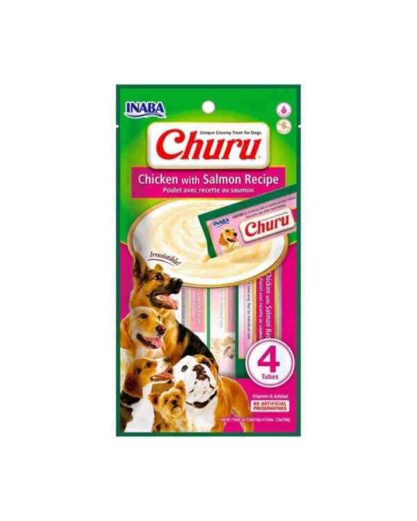 churu dog chicken/salmon (pollo/salmon) 14 gr x 4 tubos